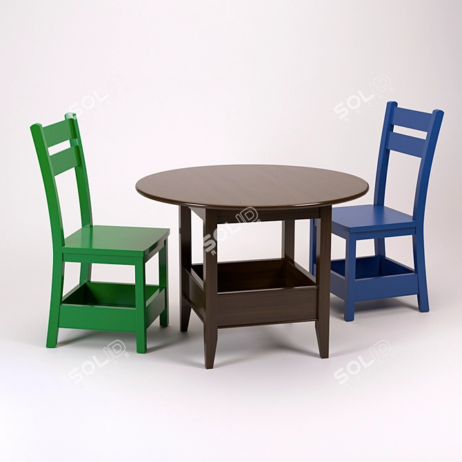 Combo Bin Play Table & Porter Chair 3D model image 1