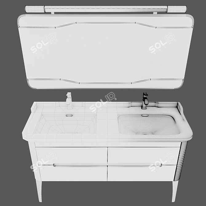 Kerasan Waldorf 150 Grohe: Stylish Bathroom Set 3D model image 3