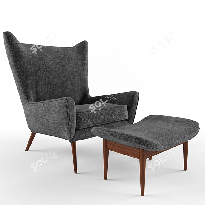 Mid Century Paul McCobb Wing Chair 3D model image 1