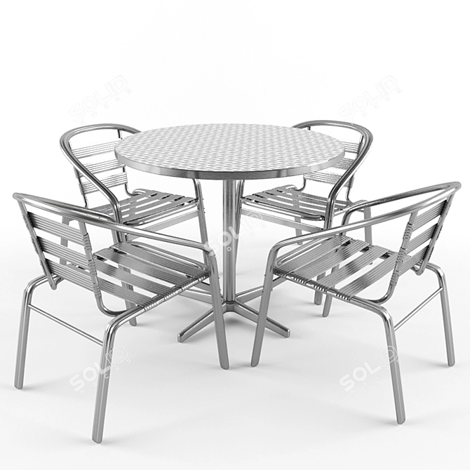 Sleek Aluminum Outdoor Set 3D model image 1