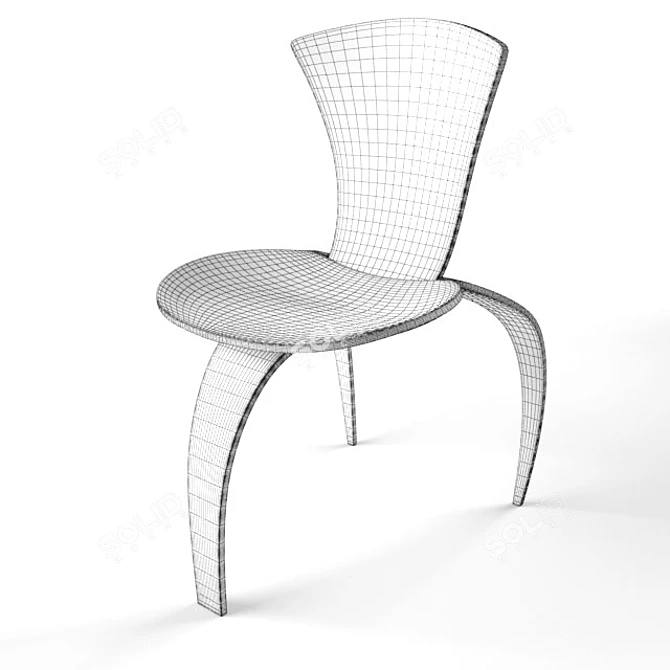 Title: AERO Elegant Wooden Chair 3D model image 3