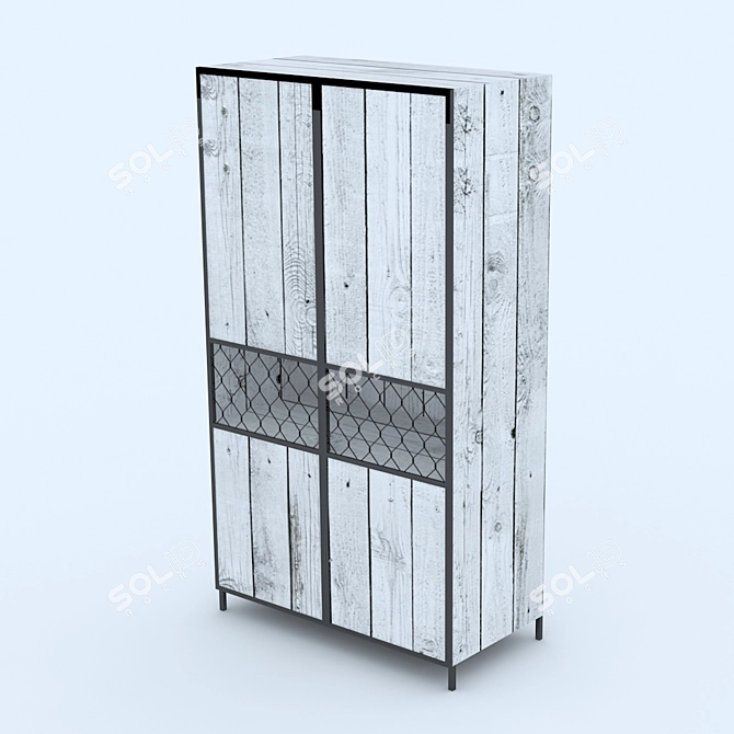 Sleek Mesh Bookcase 3D model image 1