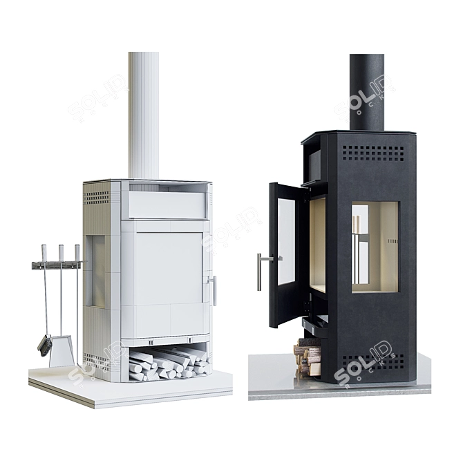 Meta 3D Dnepr Stove: Efficient Heating for Homes 3D model image 3