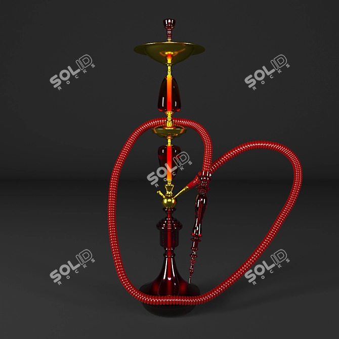 Elegant Hookah Set 3D model image 1