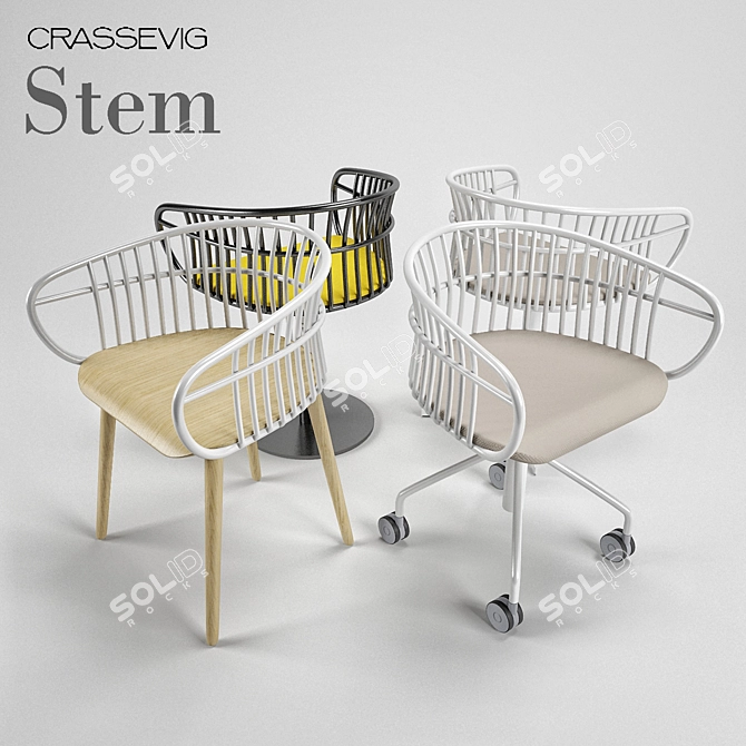 Sleek Stem Collection - Modern Elegance 3D model image 1