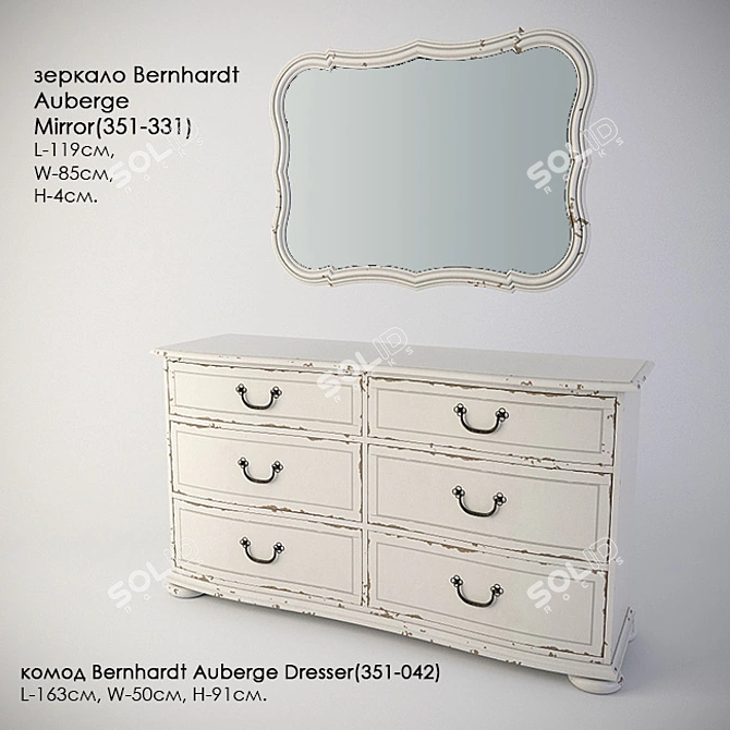 Elegant Bernhardt Auberge Dresser - Functional and Stylish 3D model image 1