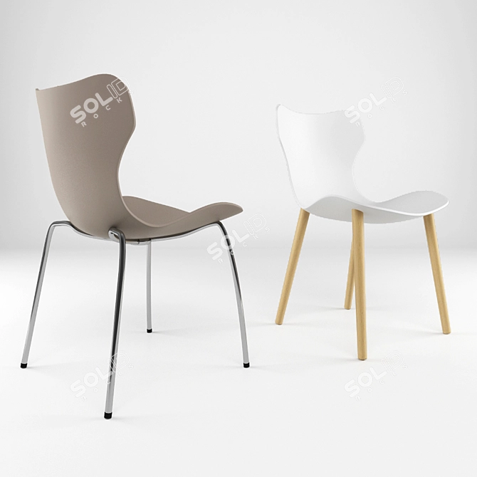 Papilio Shell Chair: Elegant Comfort by B&B Italia 3D model image 1