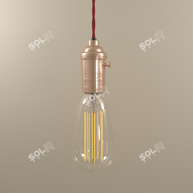 Vintage Edison Light Bulb 3D model image 1