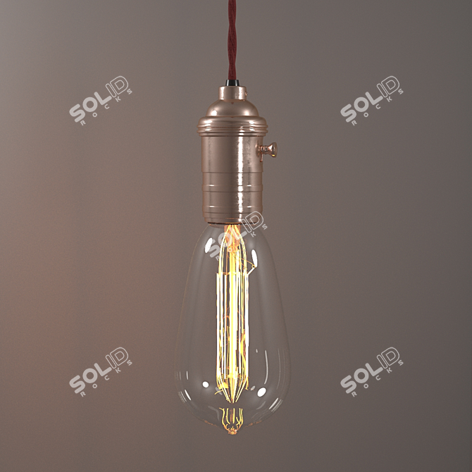 Vintage Edison Light Bulb 3D model image 2