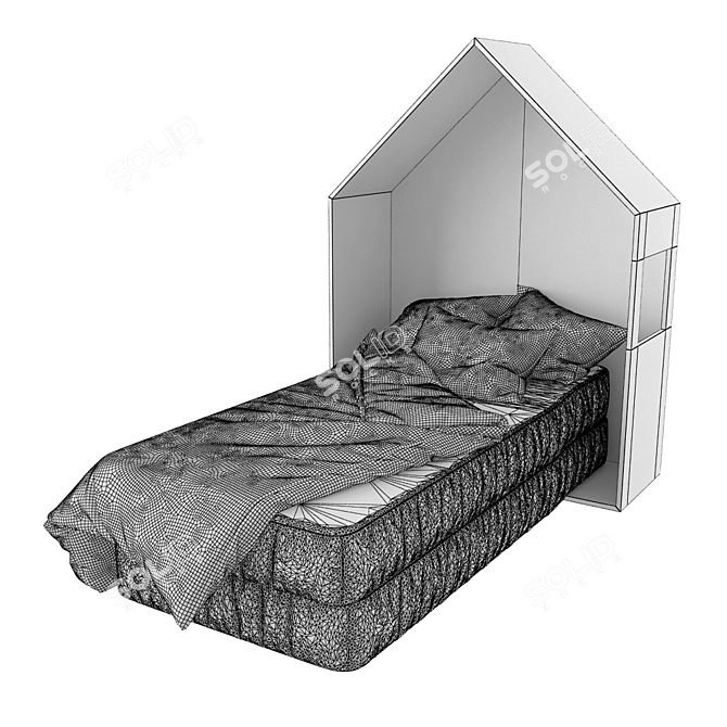 Optimized Crib: W900/L2000/H400 3D model image 2