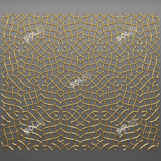 3D Wall Grid Panel for Stylish Tile Decor 3D model image 1