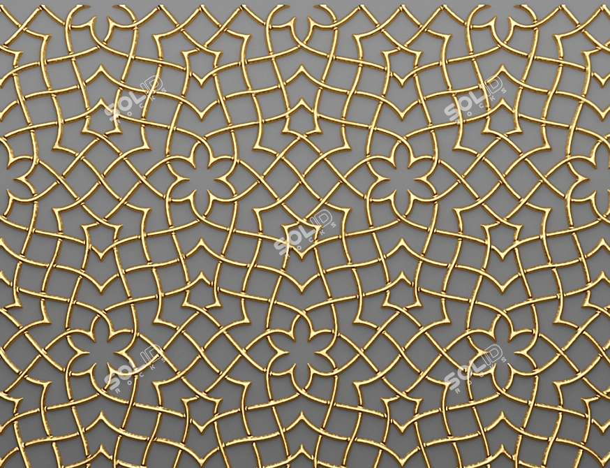 3D Wall Grid Panel for Stylish Tile Decor 3D model image 2