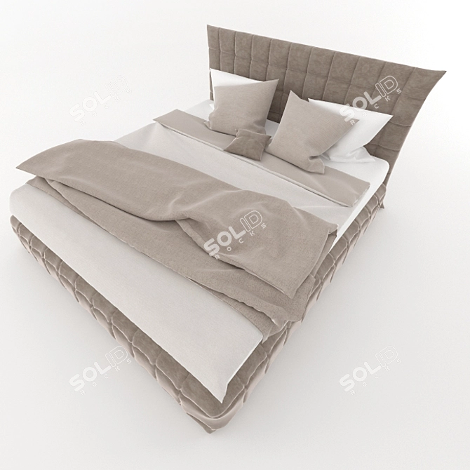 Barcelona Bed: Elegant and Spacious 3D model image 1