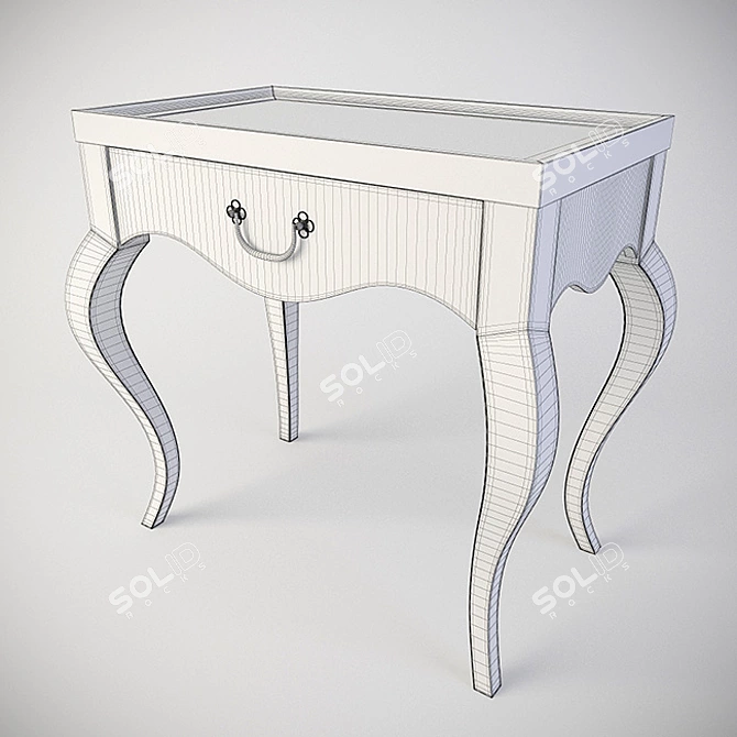 Elegant Bernhardt Curbstone Nightstand 3D model image 2