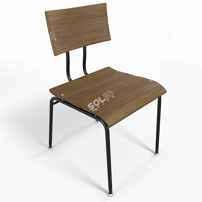 Elegant Scholar Chair 3D model image 1