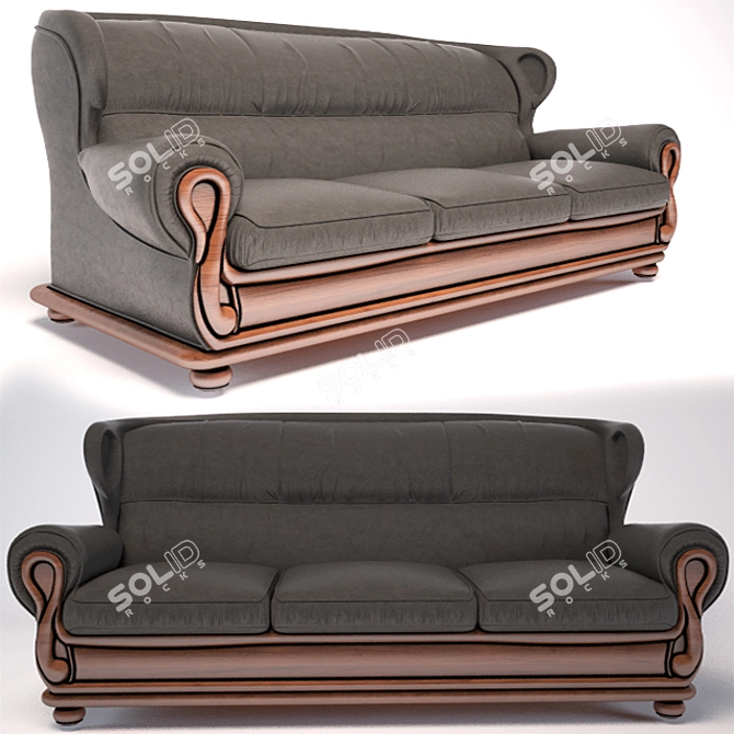 Elegant Classic Sofa 3D model image 1