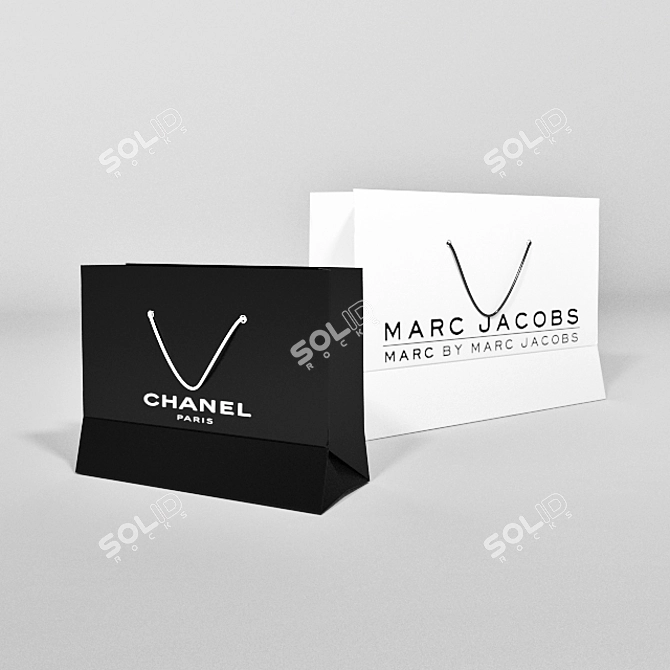 Eco-friendly Kraft Paper Bags 3D model image 1