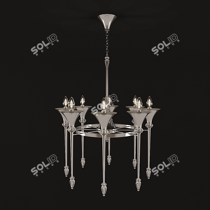 Sparkling Crystal Lux Chandelier 3D model image 1