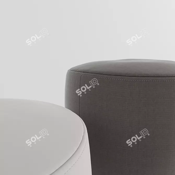 Luxurious Velvet Pouf with Giorgetti Topaz Design 3D model image 2