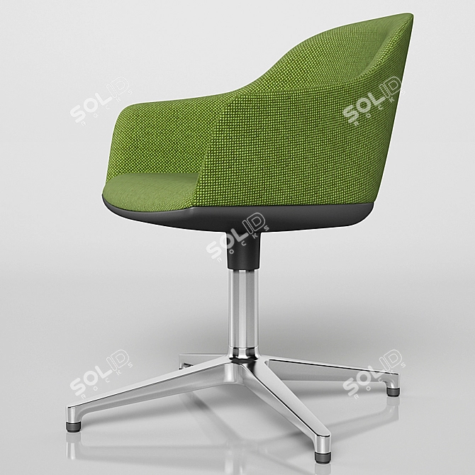 Elegant Softshell Chair: Stylish and Comfortable 3D model image 2