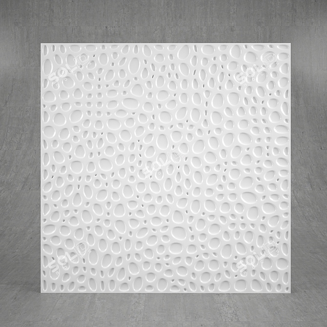 Elegant White Wall Panel 3D model image 1