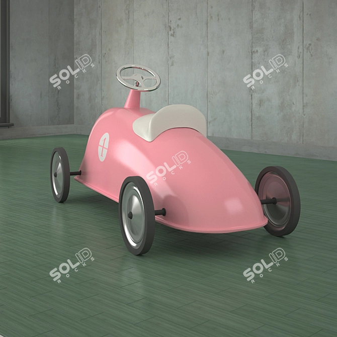 Title: Pink Rider Ride-on Car 3D model image 2