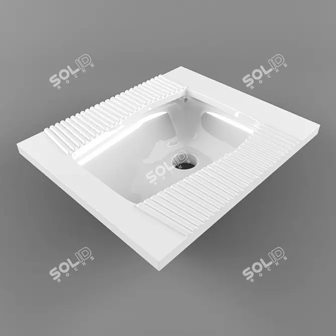 Clean and Convenient Rear Entry Toilet 3D model image 1