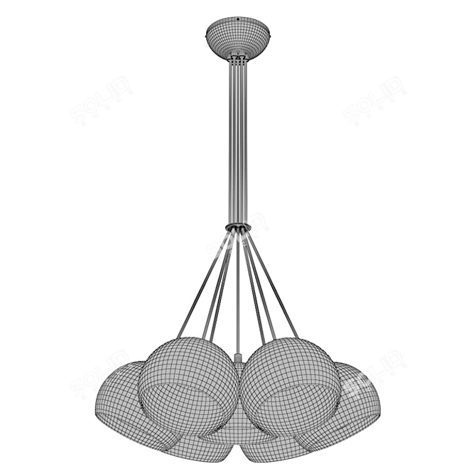 Black and Gold Metal Chandelier: Elegant Lighting from POLAND 3D model image 2