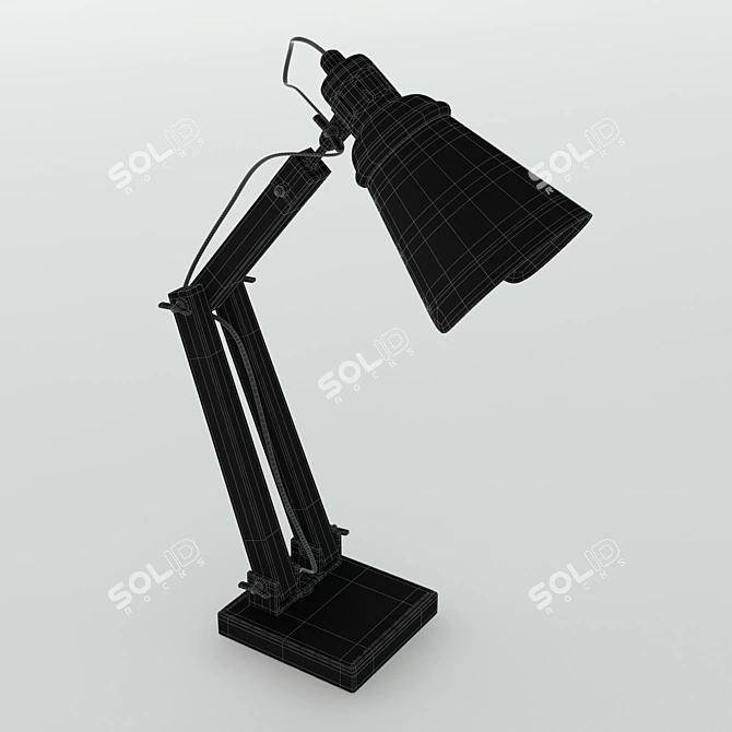 Rustic Industrial Handcrafted Table Lamp 3D model image 3