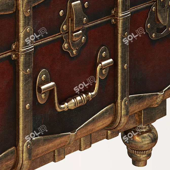 Vintage Treasure Chest 3D model image 2