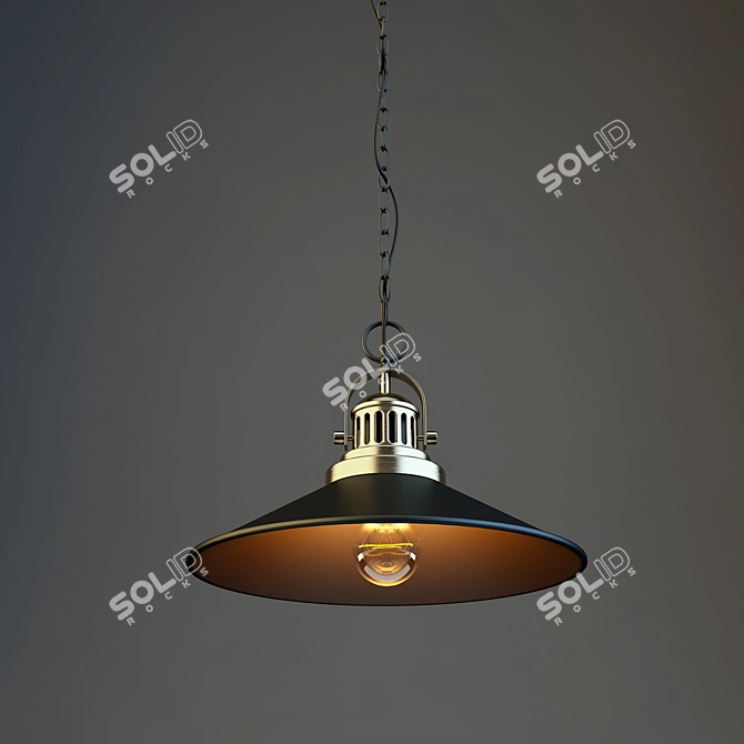 Latura Black Bronze Pendant 3D model image 1