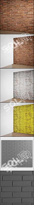 Vibrant Brick Texture for 3D Visualizations 3D model image 2