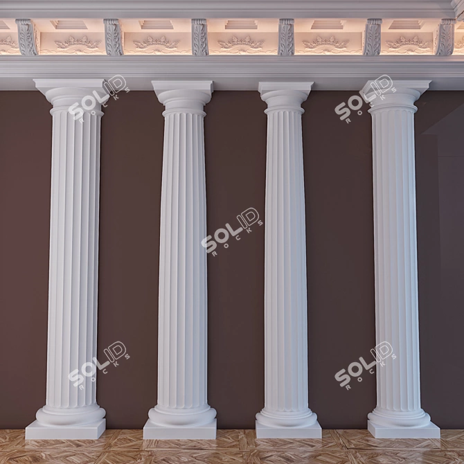 Doric Column Set: Elegant Variations 3D model image 1