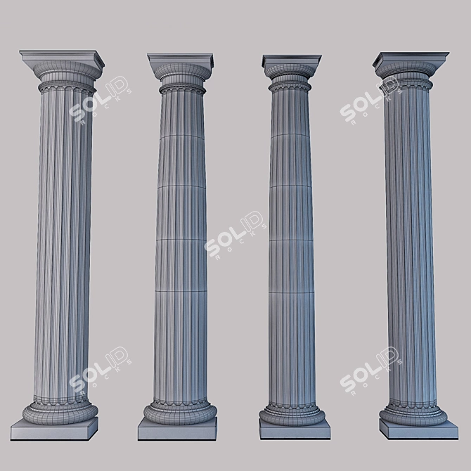 Doric Column Set: Elegant Variations 3D model image 2