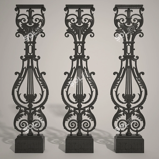 Open-Ended Glass Baluster 3D model image 1