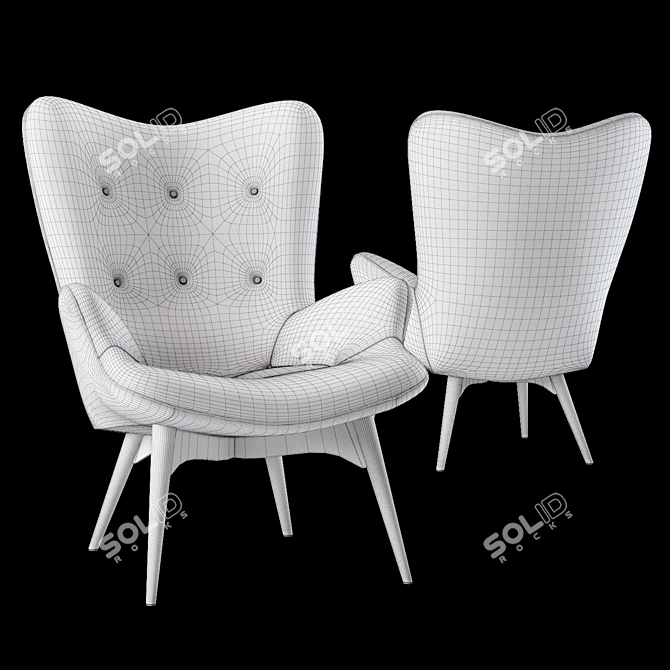 Contour Armchair - Stylish Lounge Chair 3D model image 3