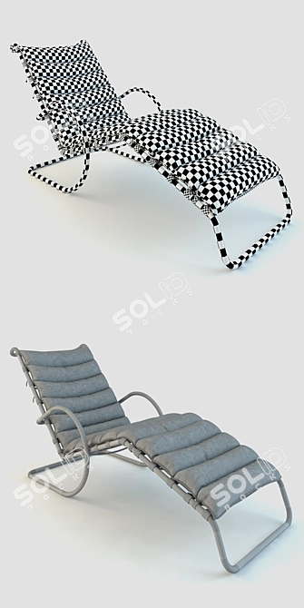 Modern Adjustable Chaise Lounge 3D model image 3