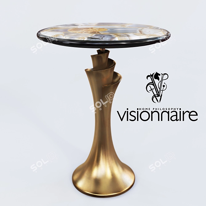 Kenaz Visionnaire: Art-Deco Inspired Table 3D model image 1