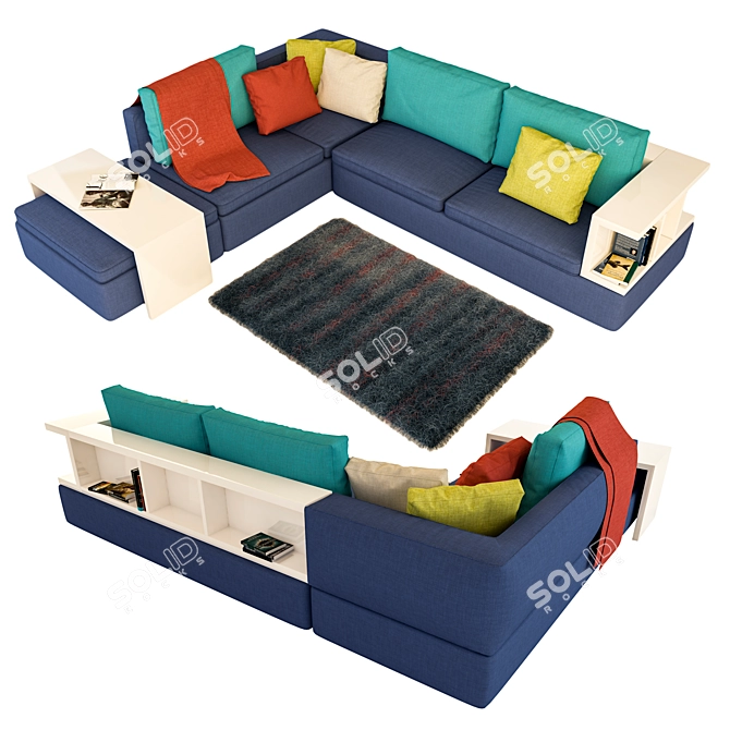 Contemporary L-Shape Sofa: City-home 3D model image 1