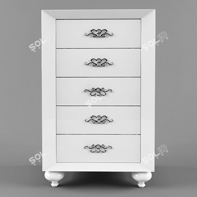 Stylish Chest of Drawers 3D model image 1