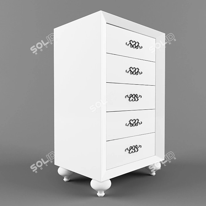 Stylish Chest of Drawers 3D model image 2