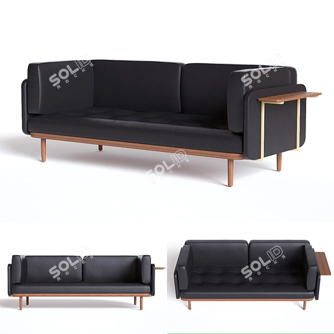 Versatile Triple-Sided Sofa 3D model image 1