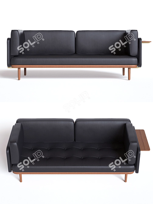 Versatile Triple-Sided Sofa 3D model image 2