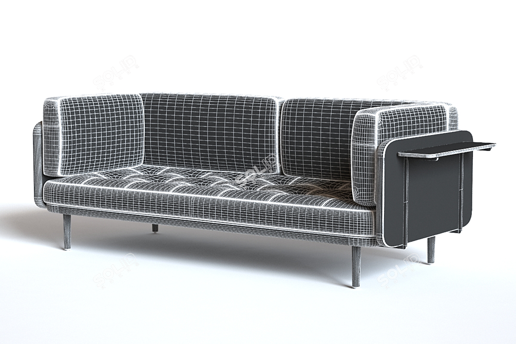 Versatile Triple-Sided Sofa 3D model image 3