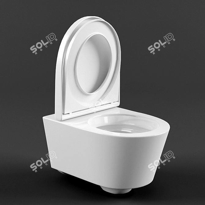 Sanindusa Urb.y 52: Stylish Wall Mounted Toilet 3D model image 2