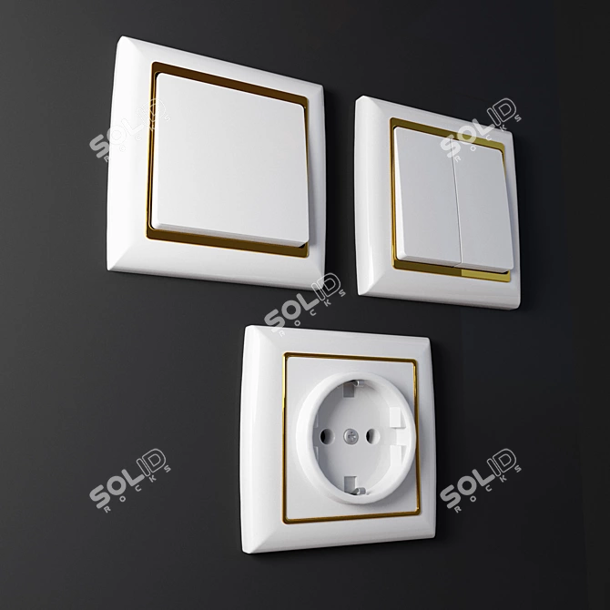 Versatile Socket and Switch Set 3D model image 2