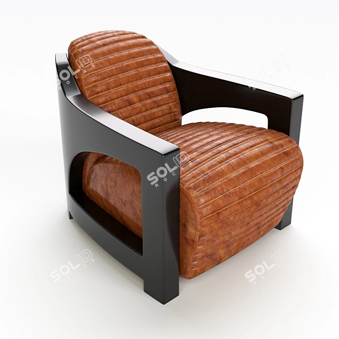 Vintage Leather Armchair A067 3D model image 1