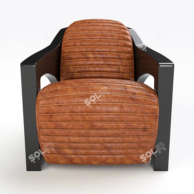 Vintage Leather Armchair A067 3D model image 2