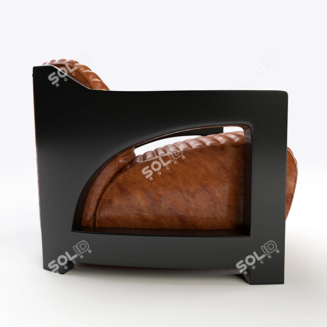 Vintage Leather Armchair A067 3D model image 3