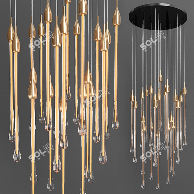  Murano Gold Luminaire 3D model image 1